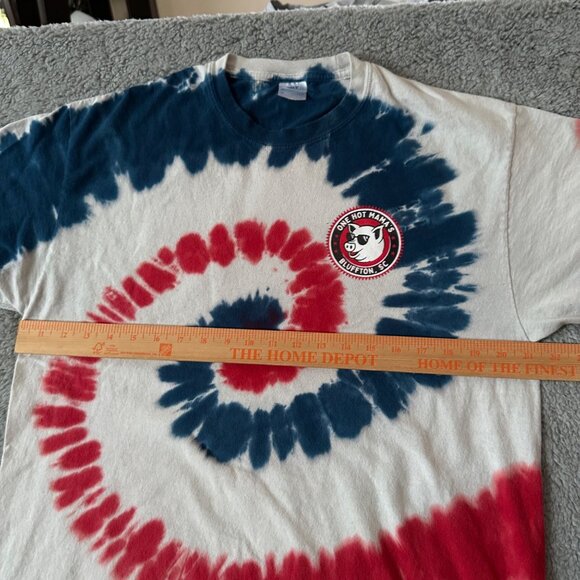 One Hot Mama's Bluffton SC Tie-Dye T-Shirt Our Butts Are Back Pig Graphic Port & - Picture 8 of 13